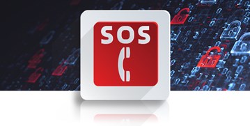 an image of a red sign with a phone with the text "SOS"