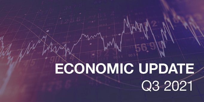 an image of graph lines with the text "Economic Update Q3 2021"